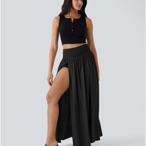 Halara Breezeful High Waisted Split 2-in-1 Flowy Quick Dry Maxi Casual Skirt